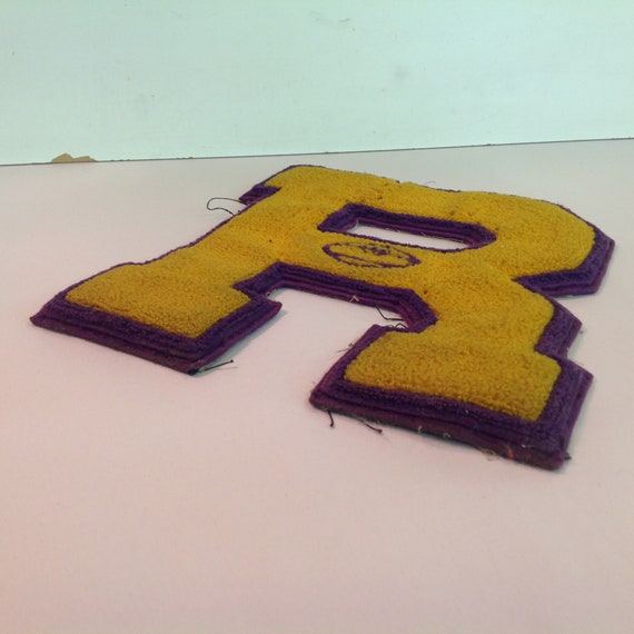 Vintage Varsity Letterman Patch Letter R with Footbal… - Gem