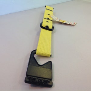Vintage NOS Adjustable Child&#39;s Belt Yellow Cloth Black Tongue Buckle New With Tags