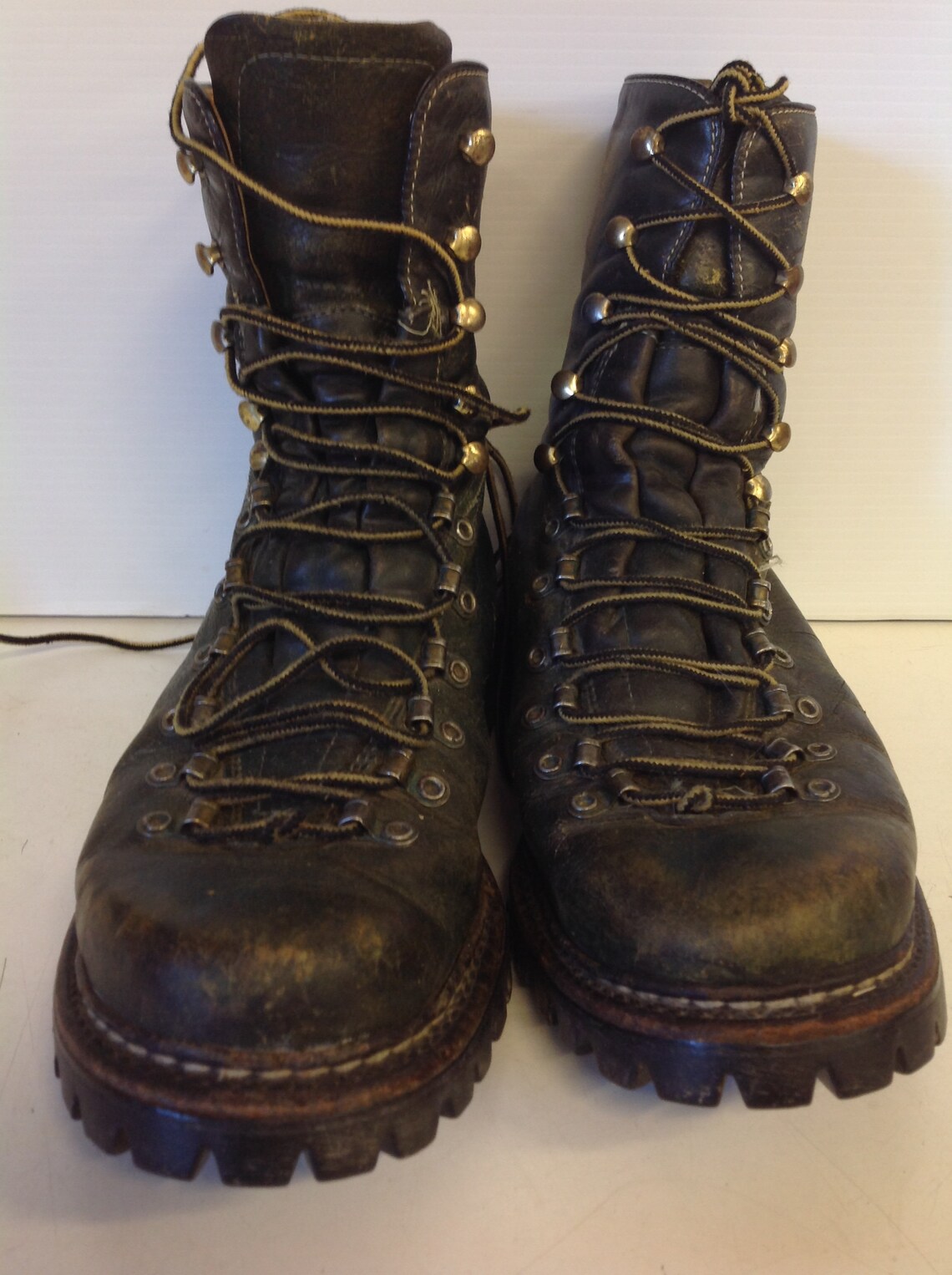 Vintage Green Leather Size 8 Herman Survivor Boots Etsy