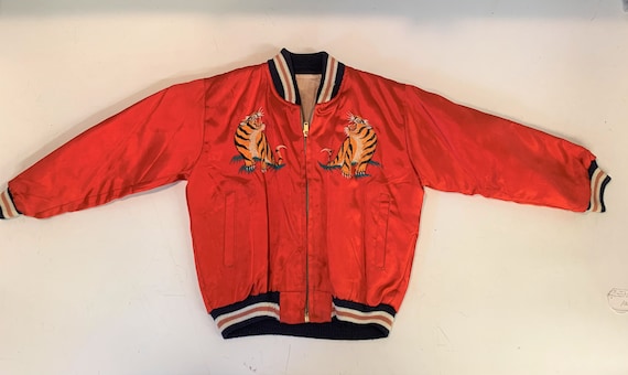Vintage 1970's Korea Sukajan Silk Child's Bomber J