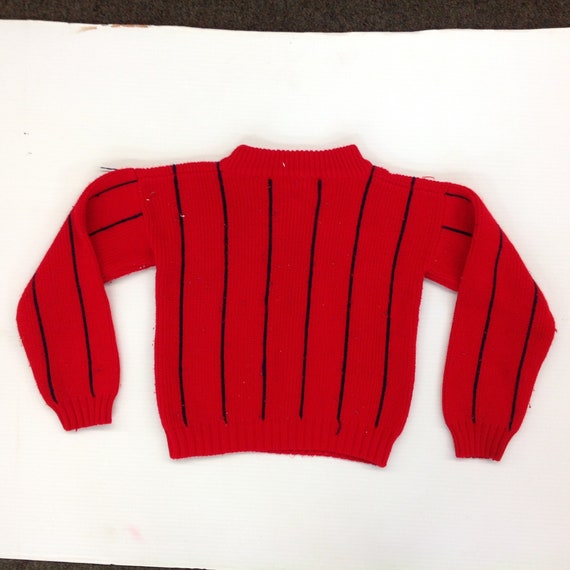 Vintage 1960's Sears Child's Red Sweater Football… - image 2