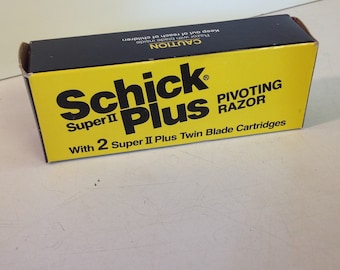 Vintage 1990's NOS SCHICK Plus Super II Pivoting Razor 2 Twin Blade Cartridges