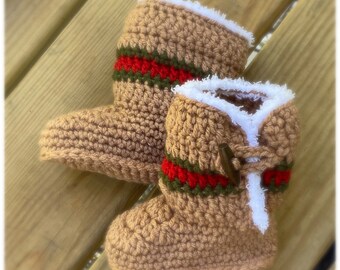 ugg inspired crochet baby booties