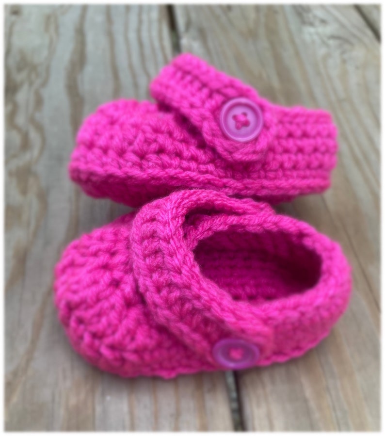 Crochet Infant Baby SANDALS Button Strap CLOG Booties // Size 3-12 Mos // Many Color Options image 5