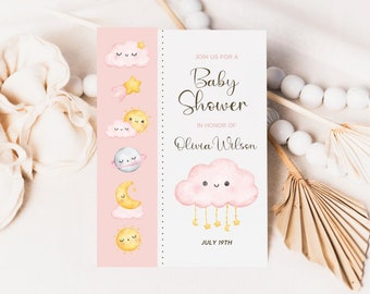 Baby Girl Shower Gift For Mom, Girl Baby Shower Invitation, Boho Baby Shower Invitation, Baby Accessories Shower, Printable Shower Invite