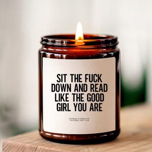 Funny Smut Reader Soy Candle Gift: Book Lover Scented Candle