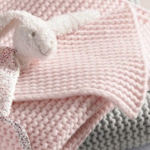 baby blanket ENGLISH knitting pattern for beginners easy baby crib throw organic cotton blanket pattern learn to knit diy blanket