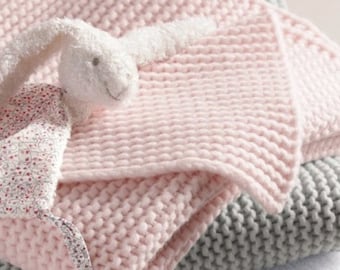 Easy Peasy Baby Blanket Knitting Pattern: Garter Stitch Organic Cotton (PDF Pattern)