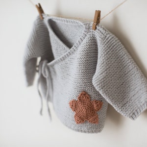 Baby Sweater KNITTING PATTERN baby kimono jumper pattern newborn to 6 months sizes image 1