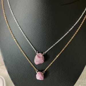 Raw Ruby Necklace, Sterling Silver or Gold Filled, July Birthstone, Minimalist Pendant