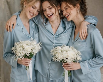 Set pigiama da damigella d'onore donna, pigiama per addio al nubilato, pigiama per la festa prematrimoniale, completo per la mattina del matrimonio, set coordinato per damigelle d'onore
