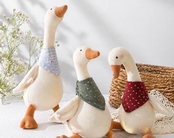 Handmade Goose Plush Set, Baby Shower Gift Basket, Nursery Decor, Fabric Duck Toy, Newborn Gift, Cottagecore Baby Gift for Her