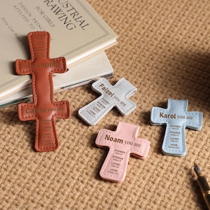 Personalized Cross Bookmark, Custom Name Magnetic Bookmark With Pen Clip, Handmade Book Accessories, Book Lover Gift, Anniversary Gift