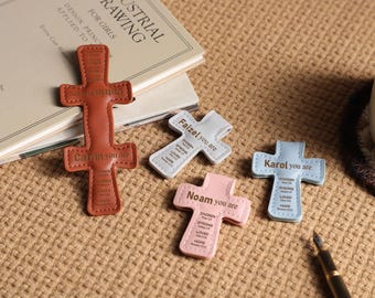 Personalized Cross Bookmark, Custom Name Magnetic Bookmark With Pen Clip, Handmade Book Accessories, Book Lover Gift, Anniversary Gift