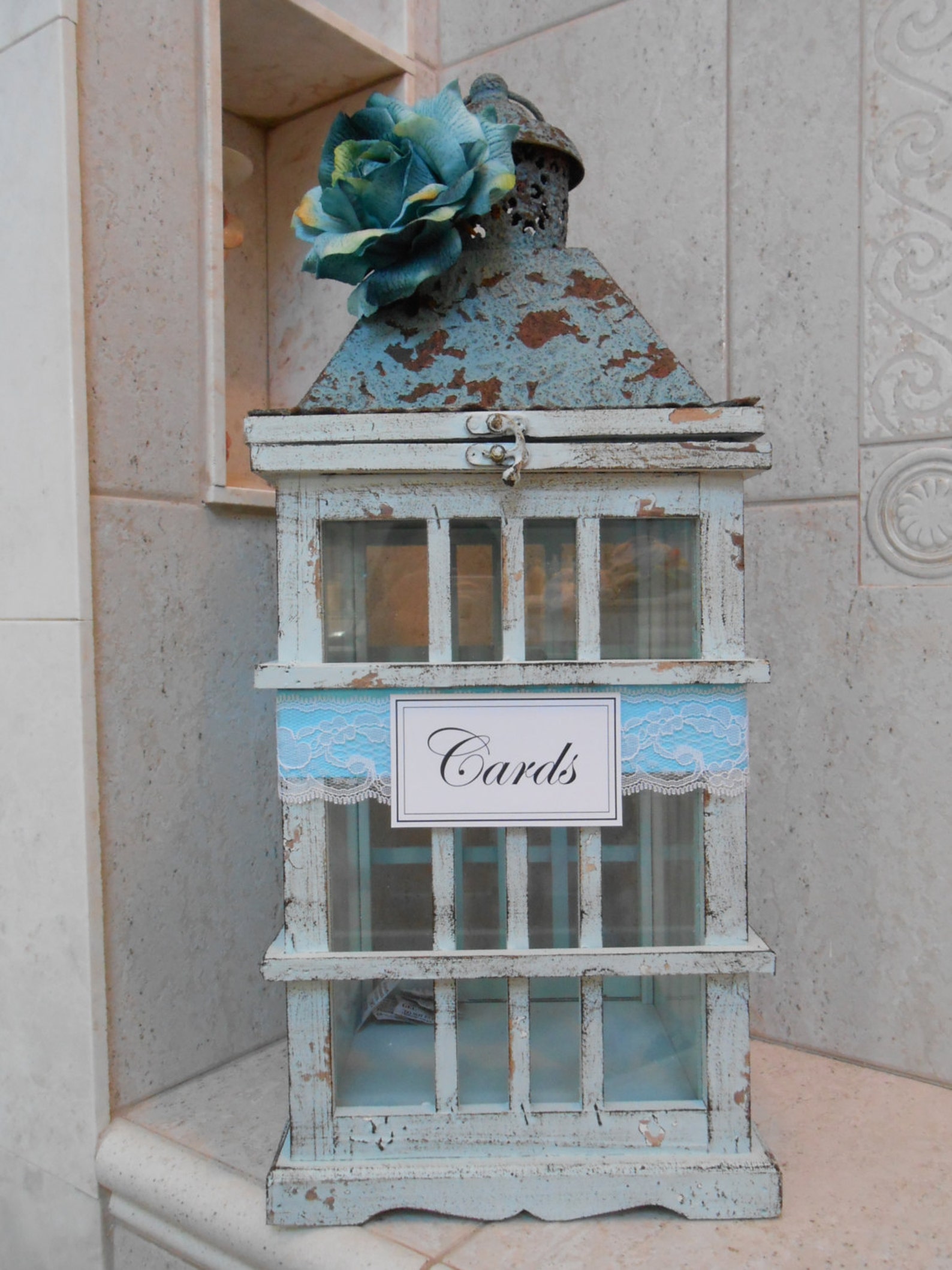 Lantern Wedding Card Holder / Large Wedding Lantern / Card Box Etsy