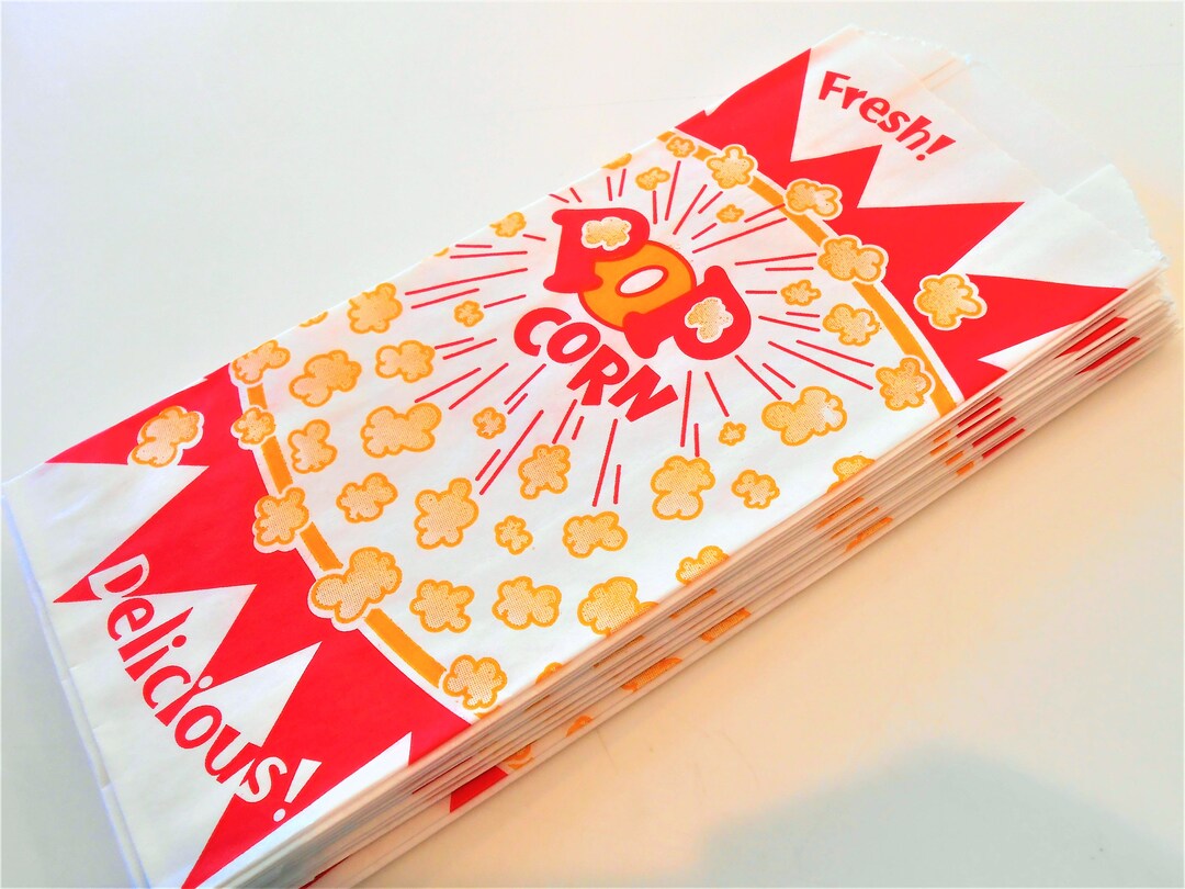 Pop Corn Bags / Retro Style Popcorn Bags / 30 Popcorn Bags / Etsy