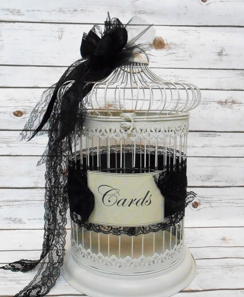Wedding Birdcage Card Holder Black Wedding Decorations Etsy