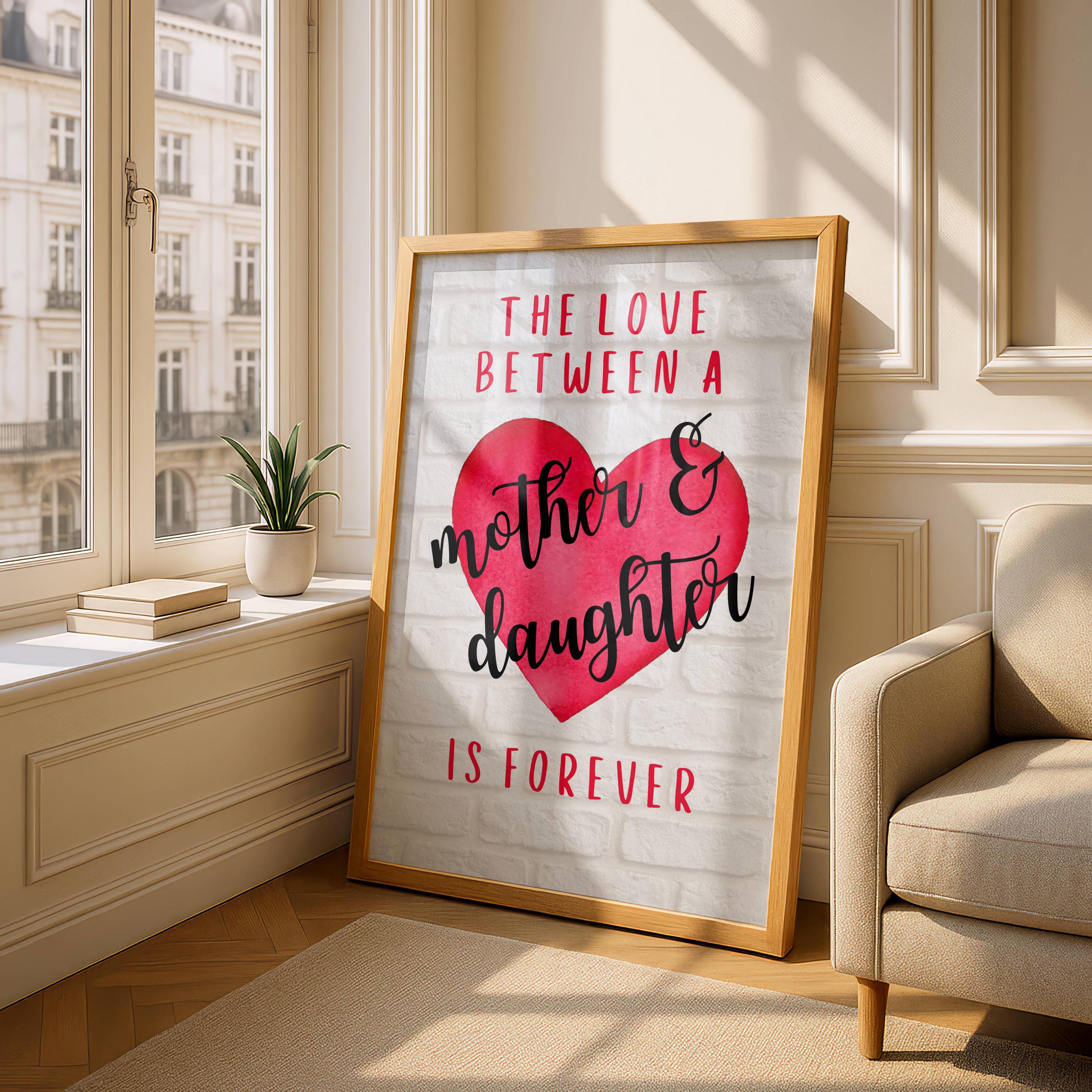 Mother Daughter Love Quote Printable Wall Art – 4 Size Ratios - Etsy