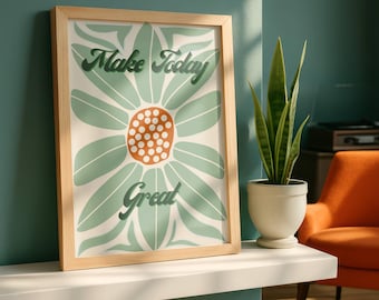 Boho Floral Print | Retro Flower Power Quote (Digital Download)