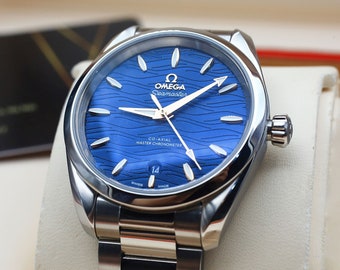 OMEGA  Seamaster Aqua Terra Co-Axial Master Chronometer Automatic Blue Dial Men's Watch Item No. 220.10.38.20.03.002