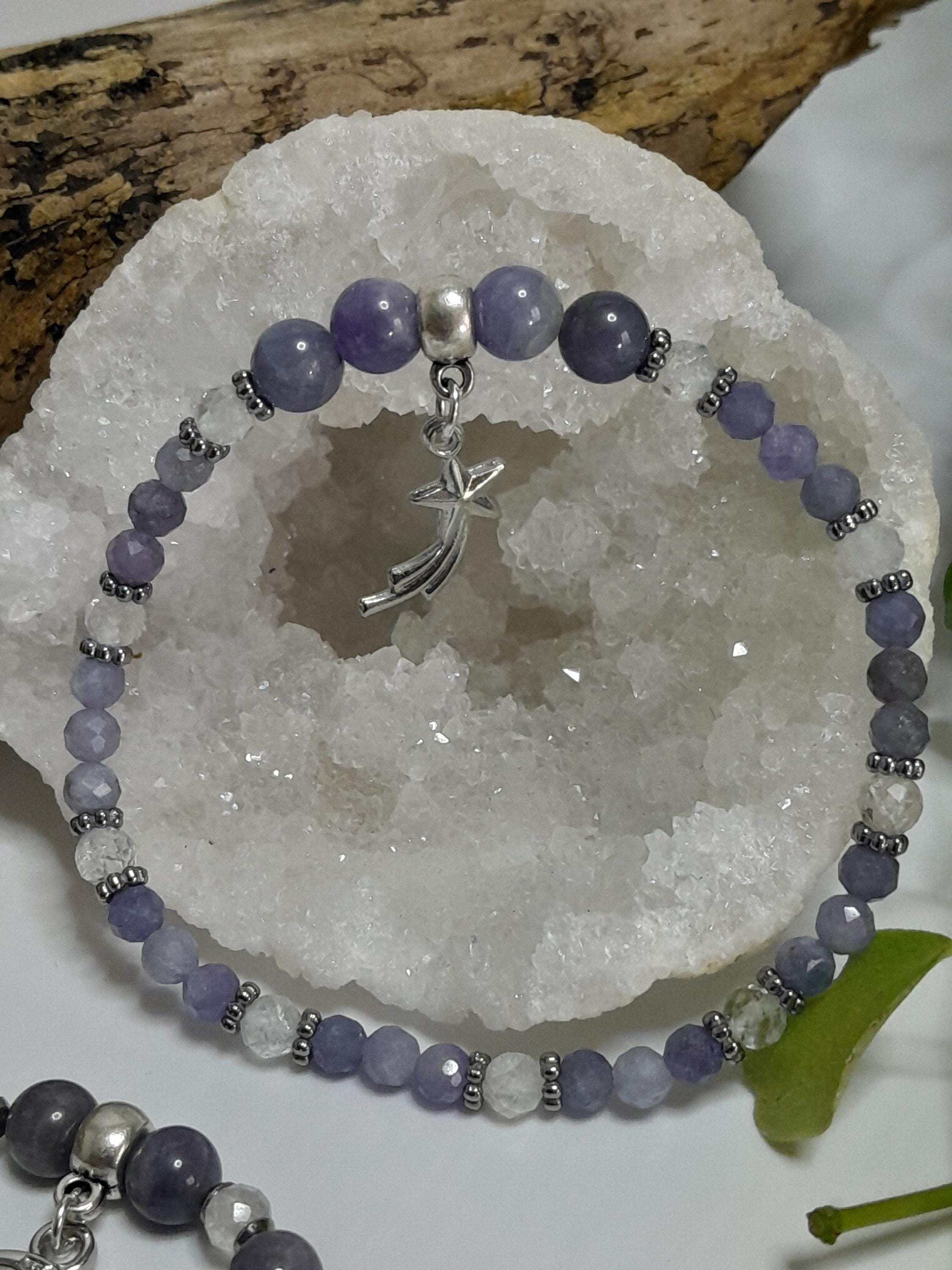 Boutons De Manchette En Argent 925 Avec Améthyste & Tanzanite Naturelles - Pièce Unique Faite Main