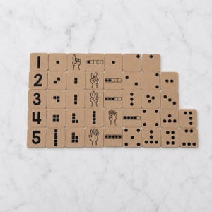 Subitising Tiles 1-5 Oak and Black