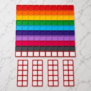 Bundle Offer - Rainbow Counting Squares and Tens Trays