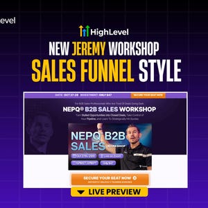 Szablon lejka sprzedażowego GoHighLevel w stylu Jeremy’ego Minera – dla trenerów, konsultantów i sprzedawców kursów