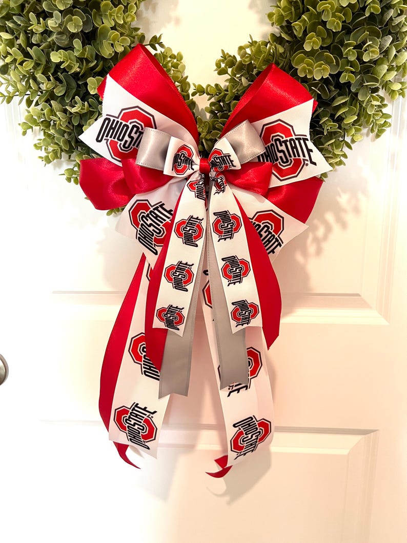 Ohio State Buckeyes Bow, Game Day Front Door Decor - Etsy