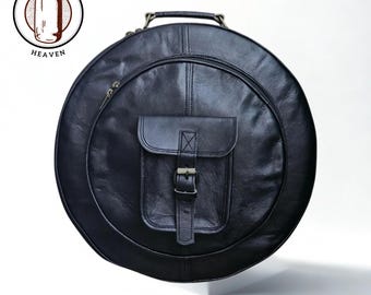 Bolsa para pratos em couro legítimo de alta qualidade, bolsa profissional para transporte de bateria, estojo para pratos em couro.