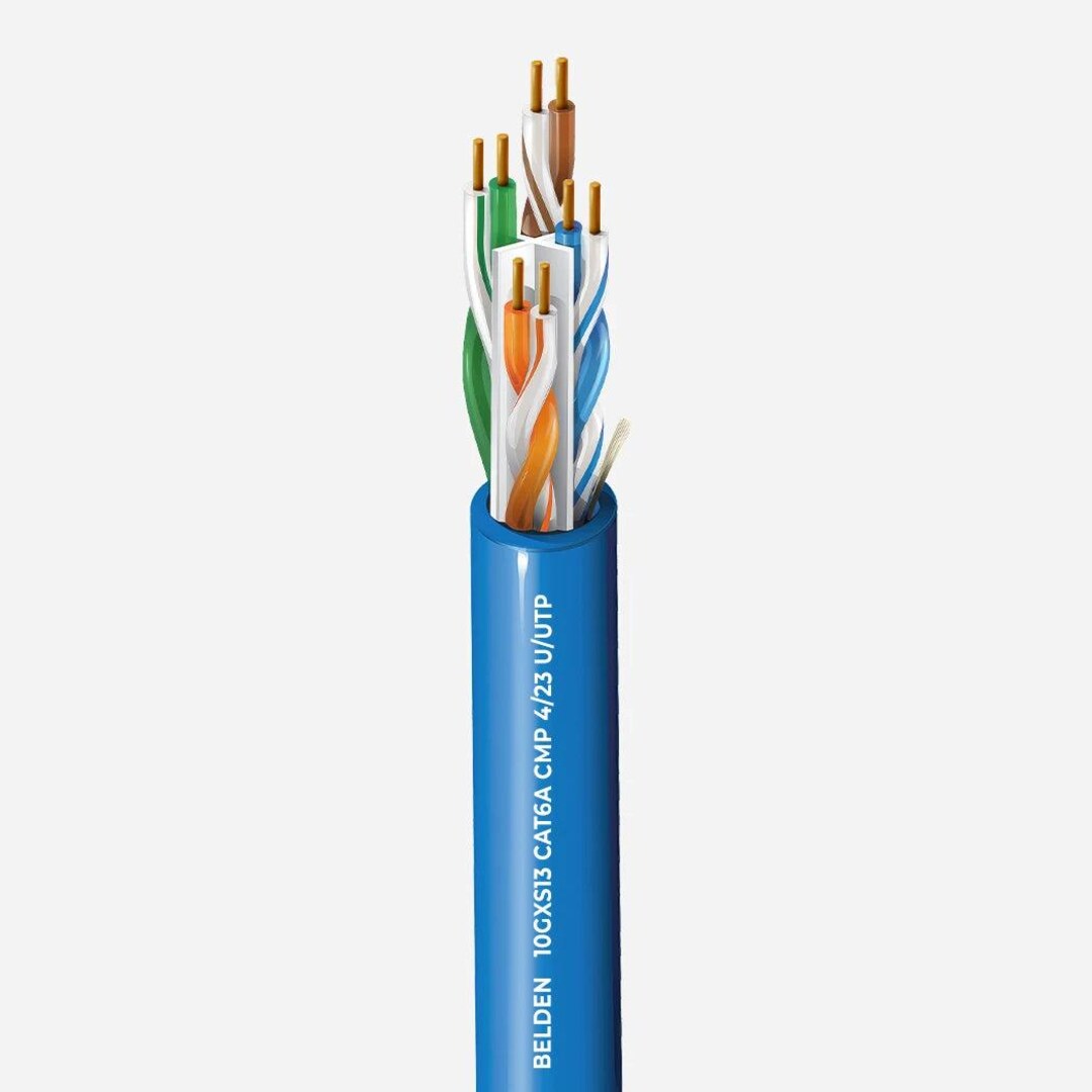 Belden Cat6a Plenum Cable 1000ft 10GXS13 23AWG Solid Copper CMP ...