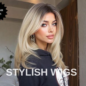 Ash Root Blonde Balayage Wig | Long Layered Heat-Resistant Synthetic Hair