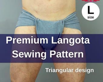 Wykrój Langota, wzór trójkątny, bielizna męska w formacie PDF (rozmiar L)