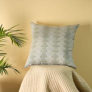 Hand Block print pattern, grey and green abstract