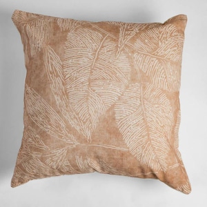 Leaf Pattern Pillow Cover, Abstract Cotton Print