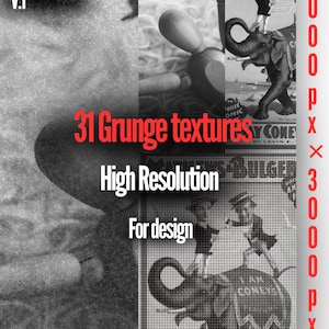 31 texturas grunge: semitonos, papel y superficies rocosas (descarga digital)