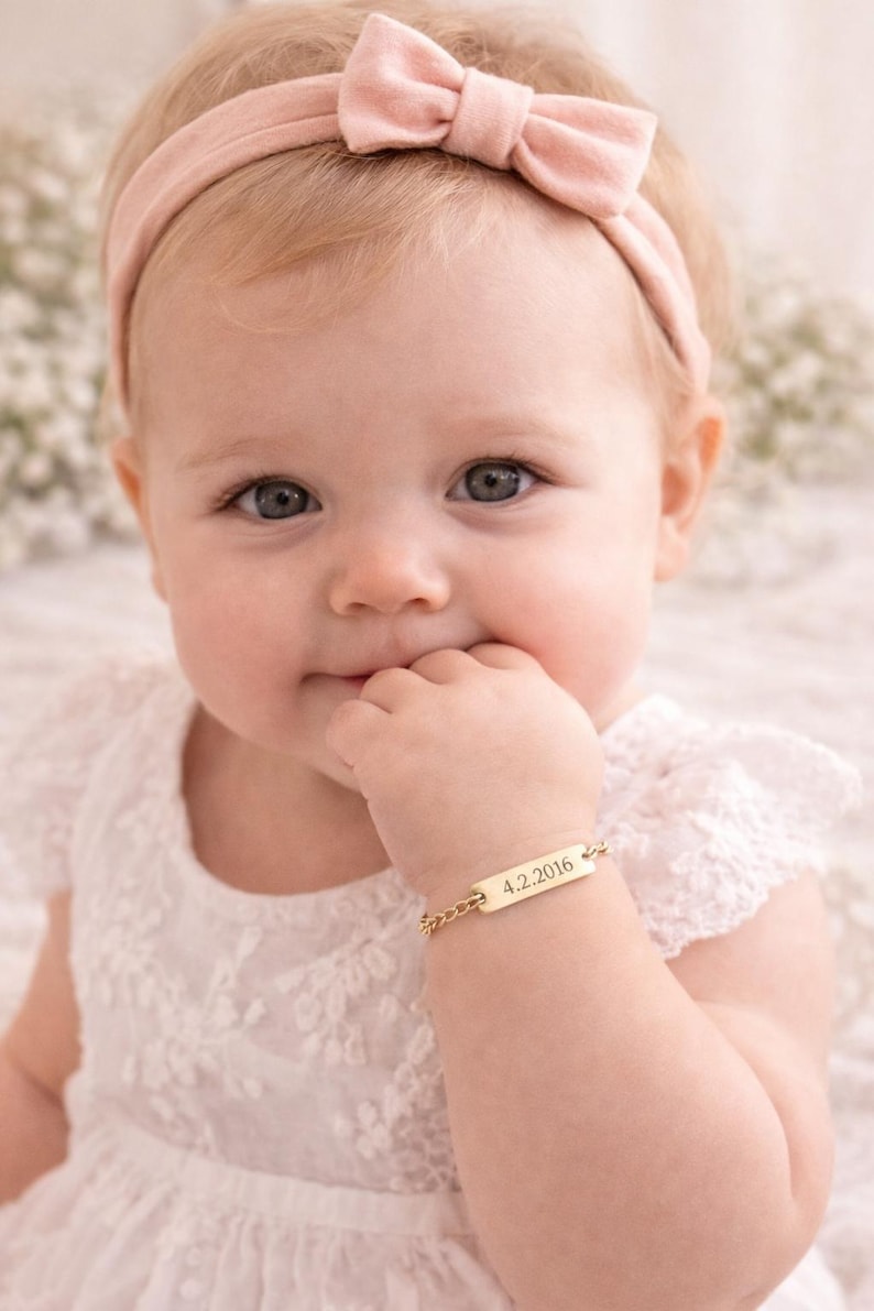 Personalized Baby Name Bracelet • Custom Gold Infant Jewelry • Baby — free download