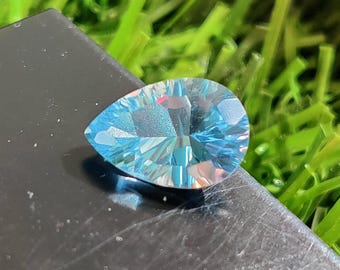 Oval Sky Blue Topaz | 3.45 Carat Concave Cut Gemstone