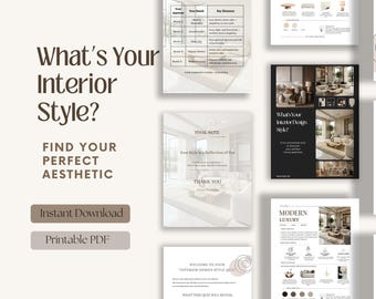 Interior Design Style Quiz | Printable PDF | Discover Your Home Aesthetic | Workbook | Instant Download | A4 Workbook Guide