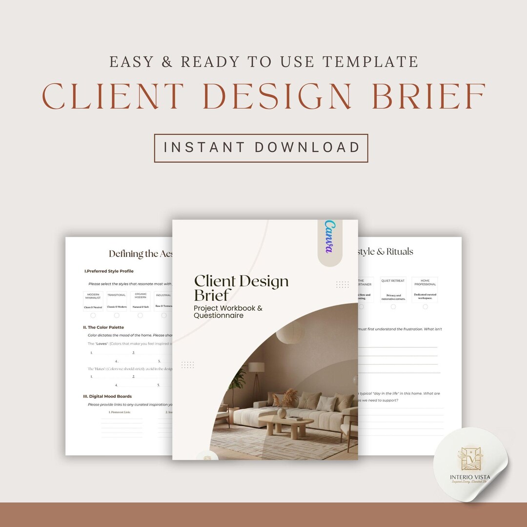Interior Design Client Onboarding Template | Project Questionnaire ...