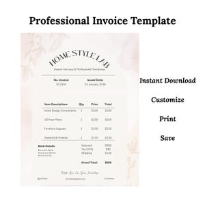 Editable Invoice Template for Small Business | Minimalist Client Order Forms (Digital Download)