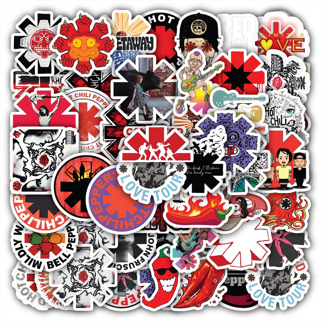 Hotch Sticker Red Hot Chili Peppers Stickers – Waterproof Vinyl Decals for Fans 40 ...