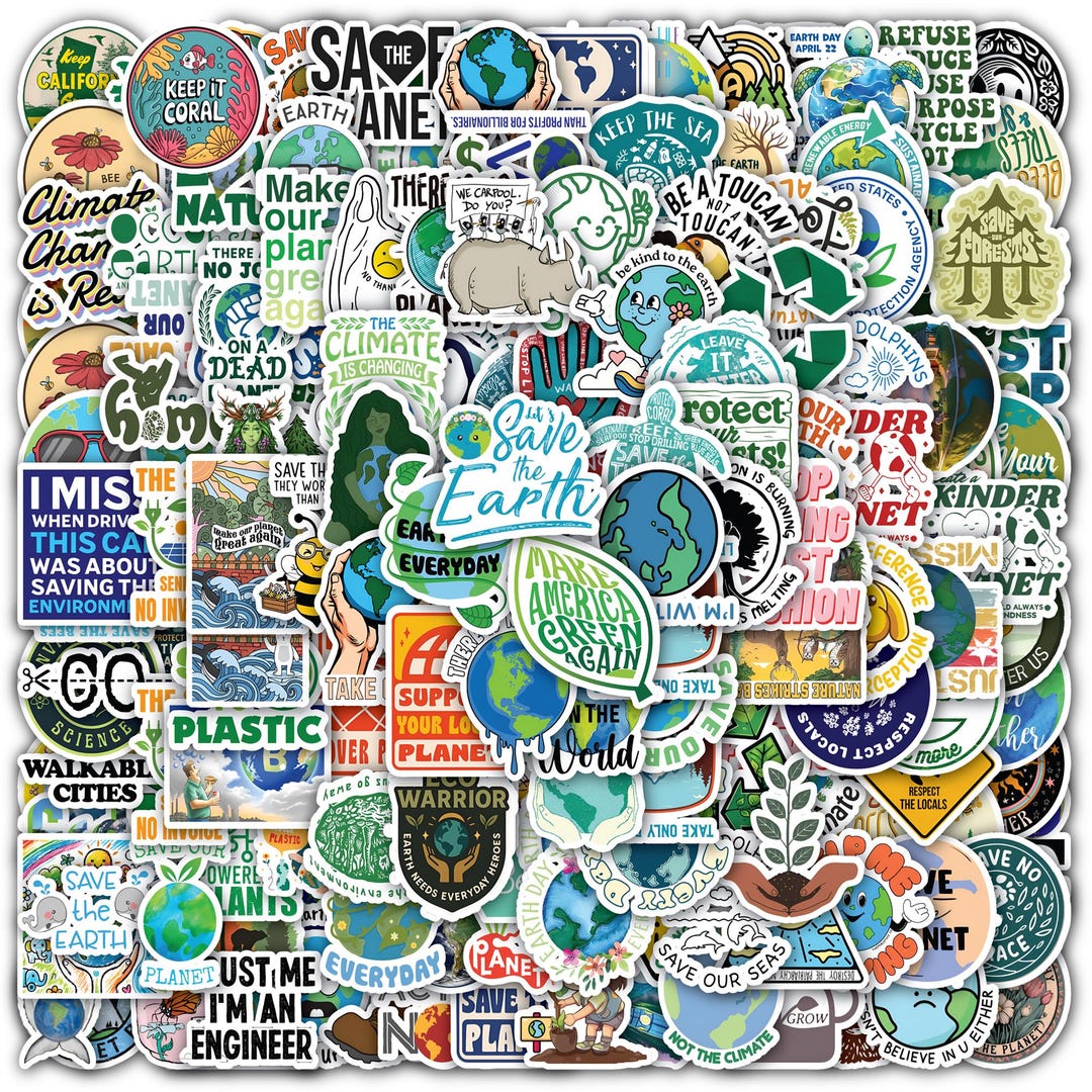 Environmental Stickers Sheet – Vinyl Decals for Laptop, Water Bottle ...