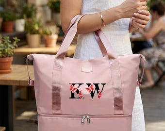 Named/Initials! Personalised Oxford Tote Bag: Gym, Sports, Travel – Custom Name Accessory