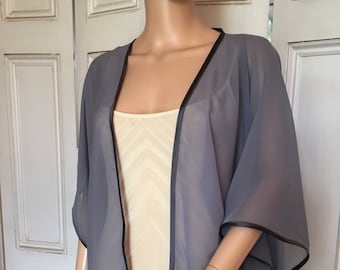 silver grey chiffon jacket