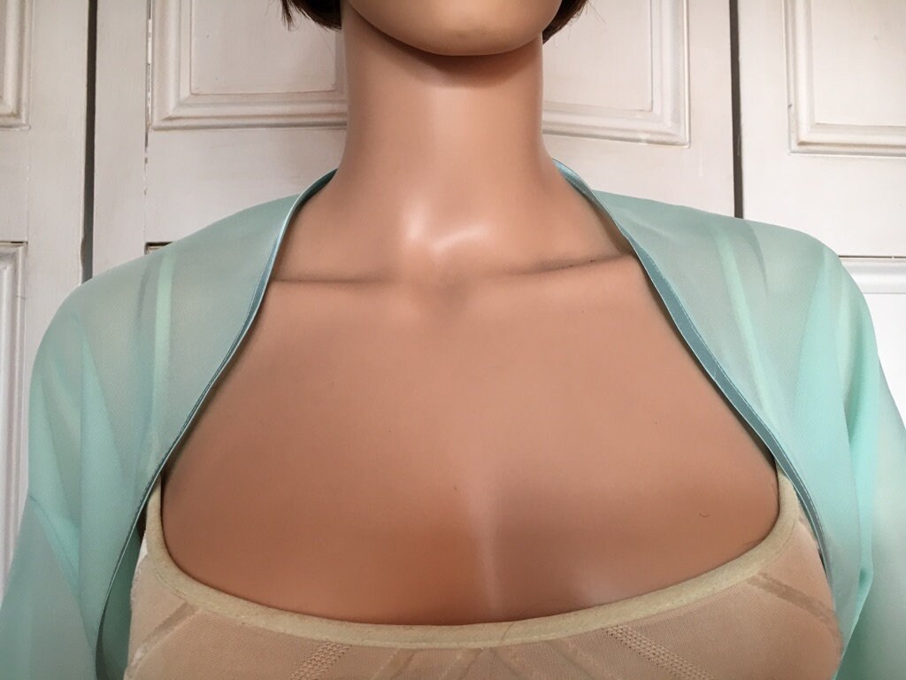 Green chiffon shop shrug
