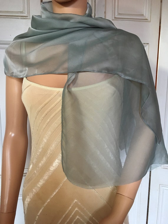 Grey Chiffon Stole/scarf/wrap Cover-up 