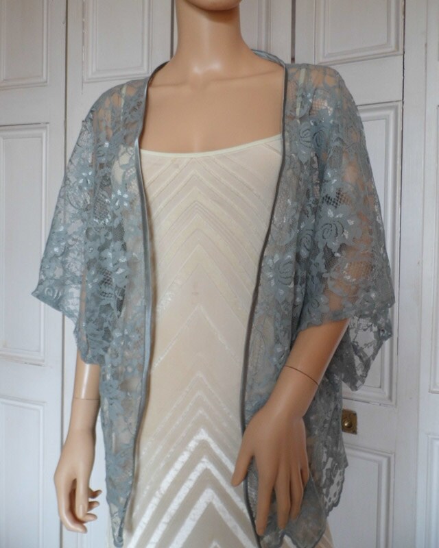 Silver lace cardigan sale