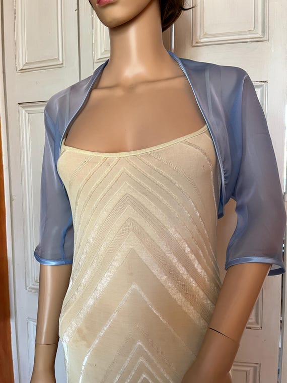 Buy Cornflower Blue Chiffon ELBOW Length Sleeve Bolero shrug jacket With Satin Edging Online in India Etsy