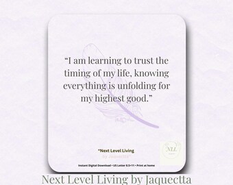 Confía en el tiempo de mi vida. Afirmación espiritual impresa (descarga digital).
